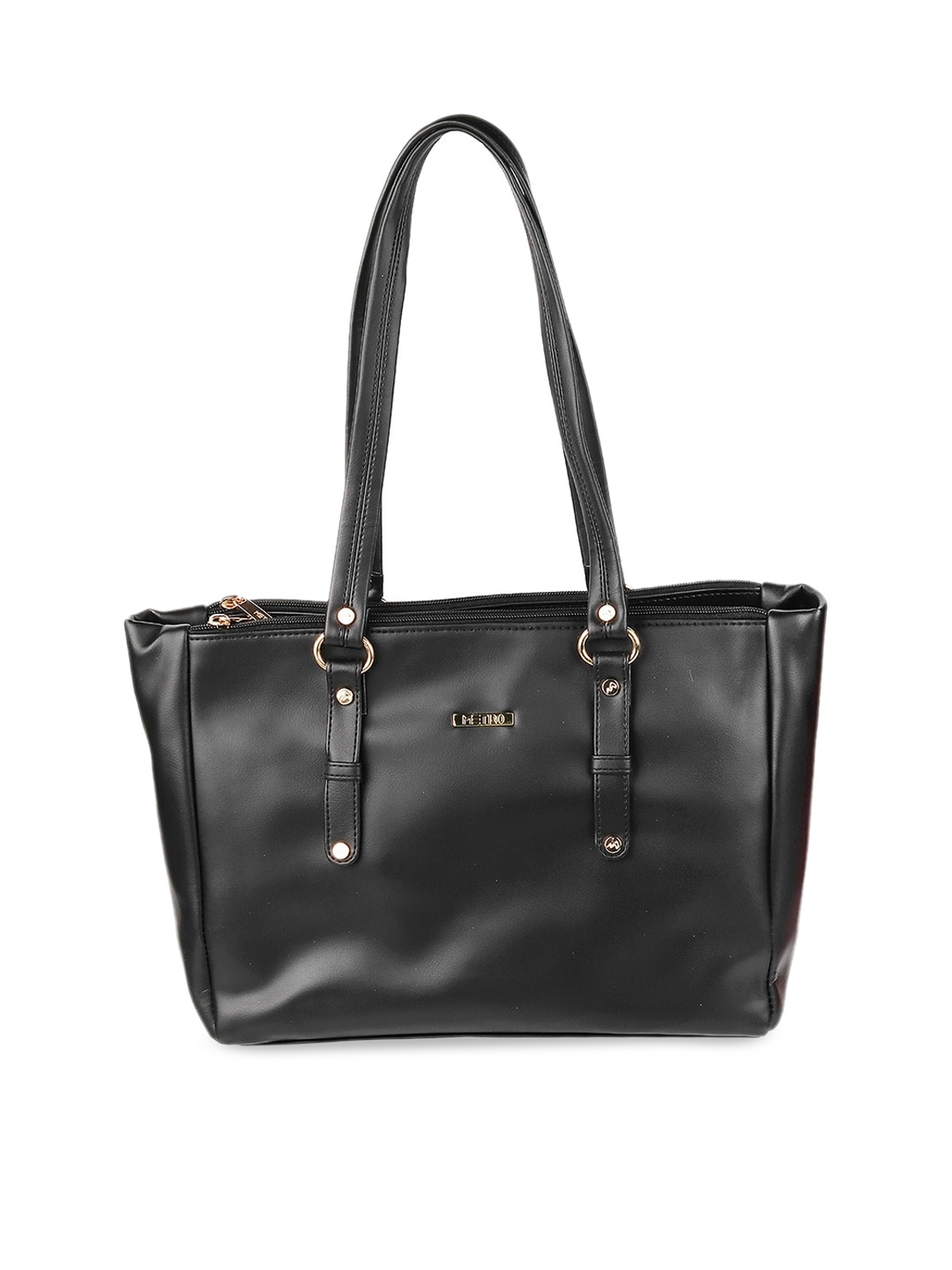 

Metro Women Black PU Structured Shoulder Bag