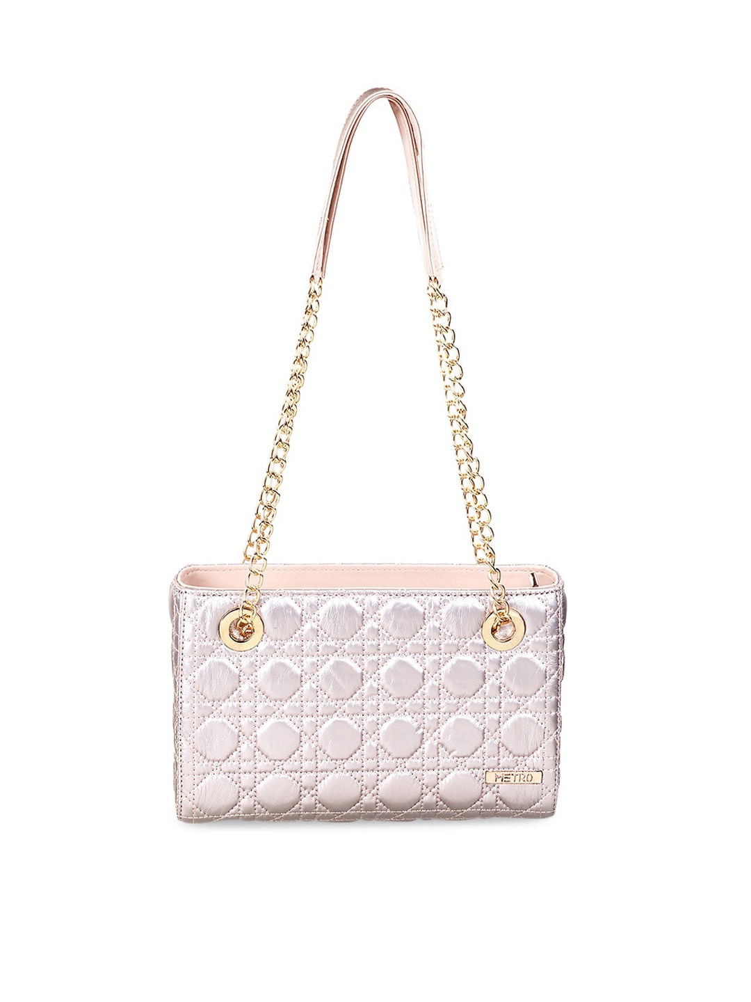 

Metro Gold-Toned & Silver-Toned Textured Purse Clutch