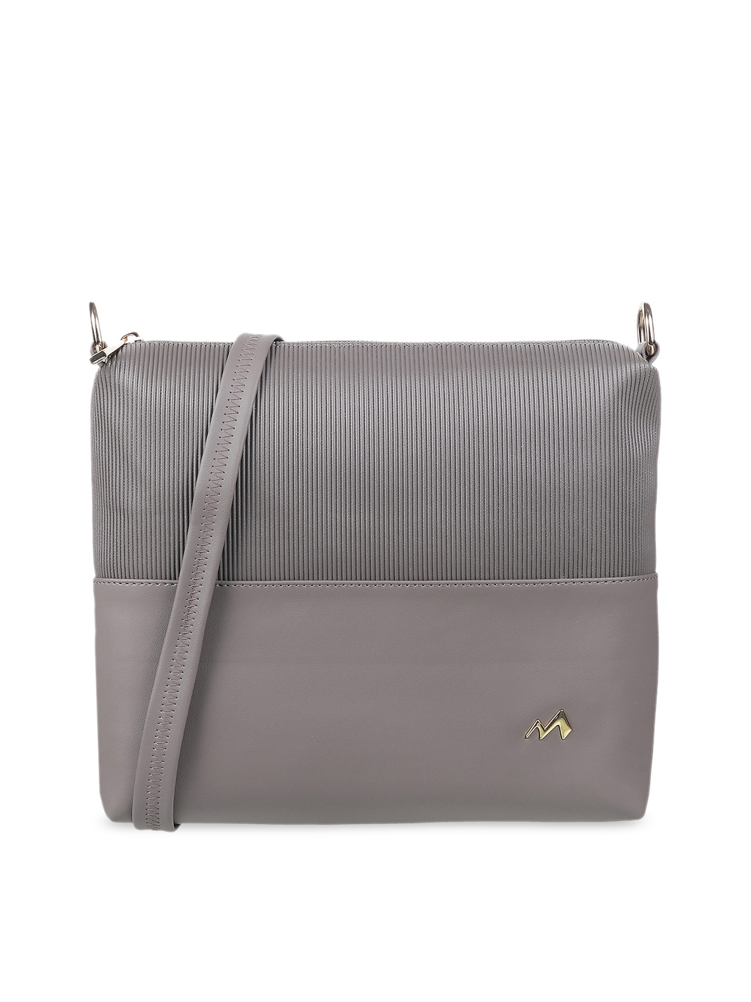 

Metro Women Grey Textured PU Structured Shoulder Bag