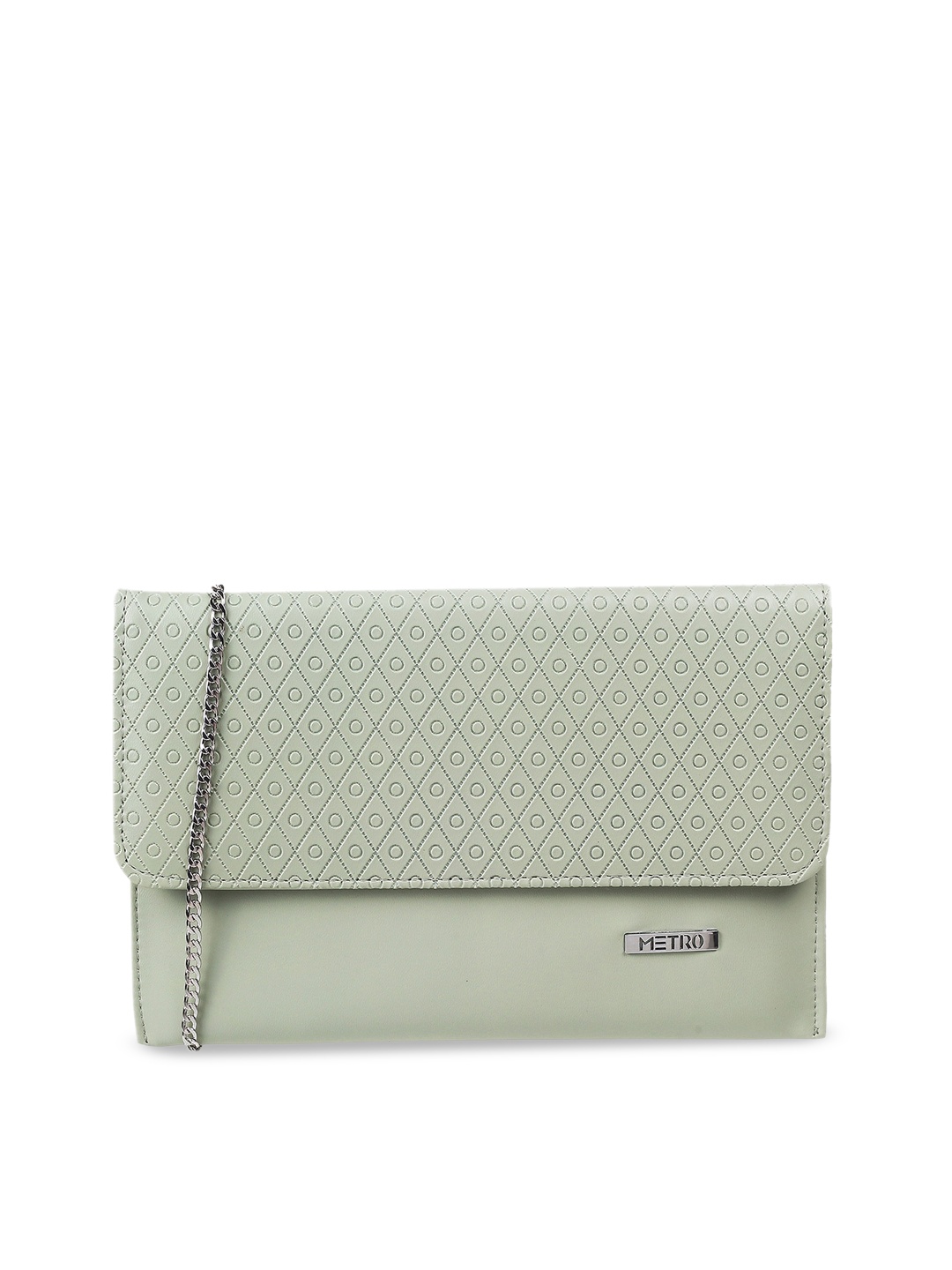 

Metro Women Green Textured Purse Clutch