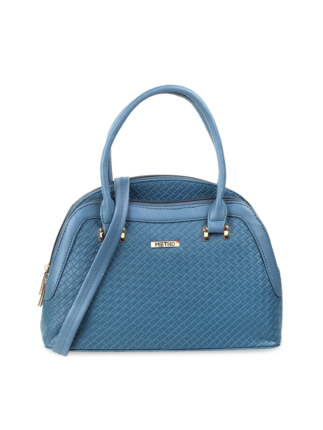 

Metro Blue PU Structured Handheld Bag