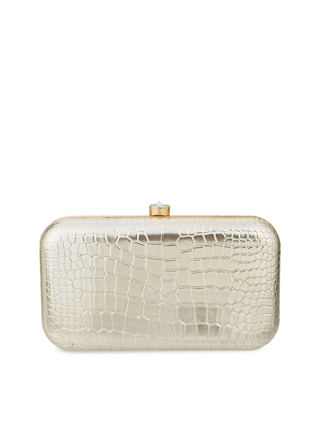 

Mochi Gold-Toned Textured Box Clutch