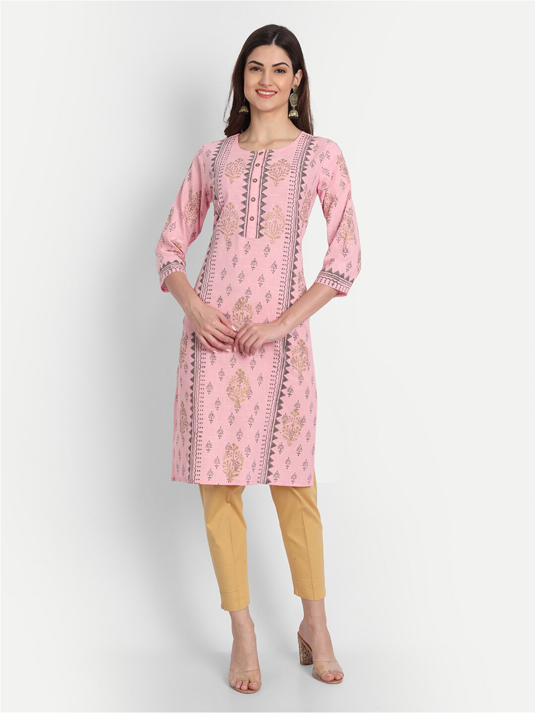 

SUTI Women Pink Ethnic Motifs Printed Kurta