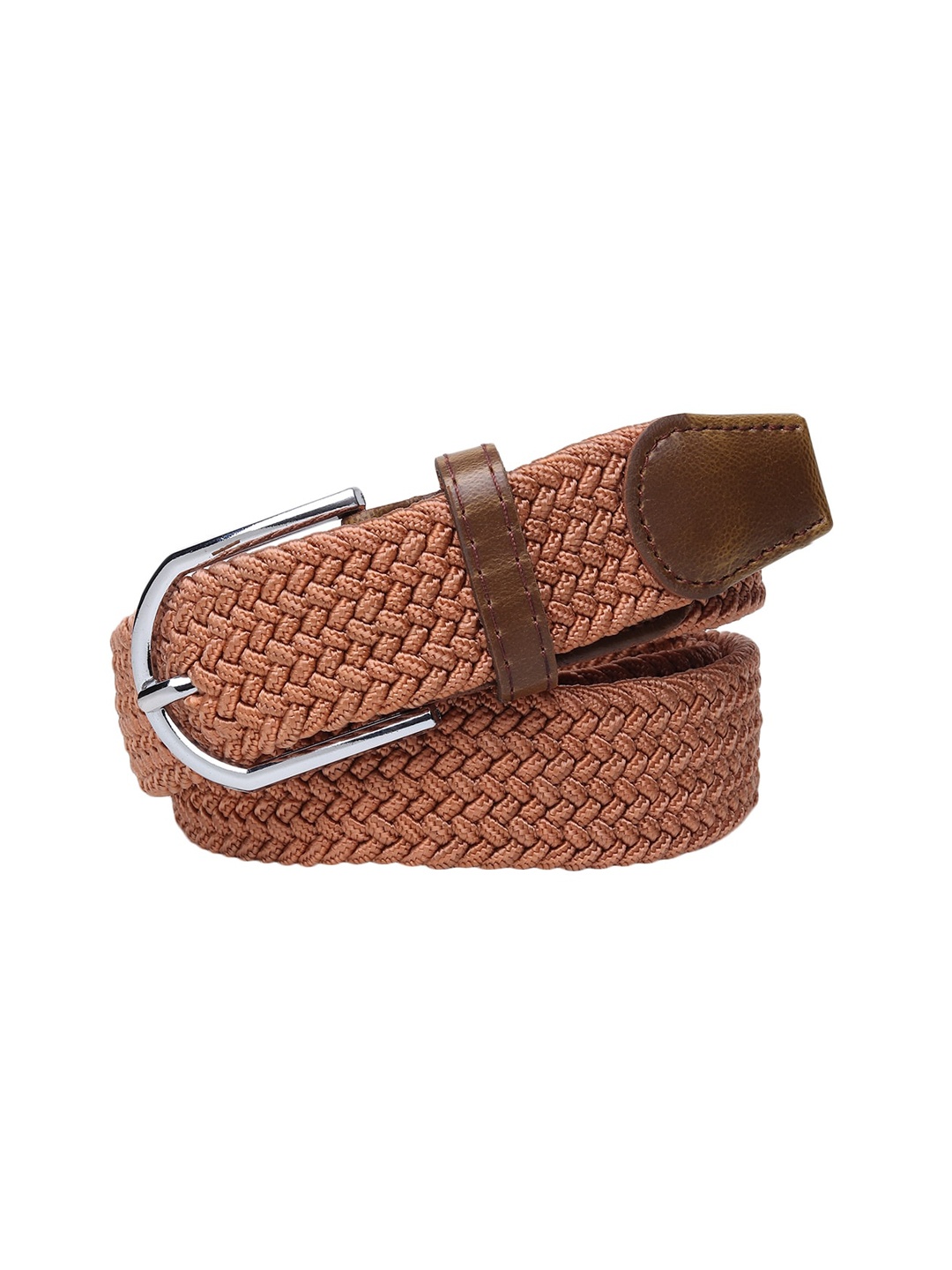 

SAMTROH Unisex Tan Woven Design Belt