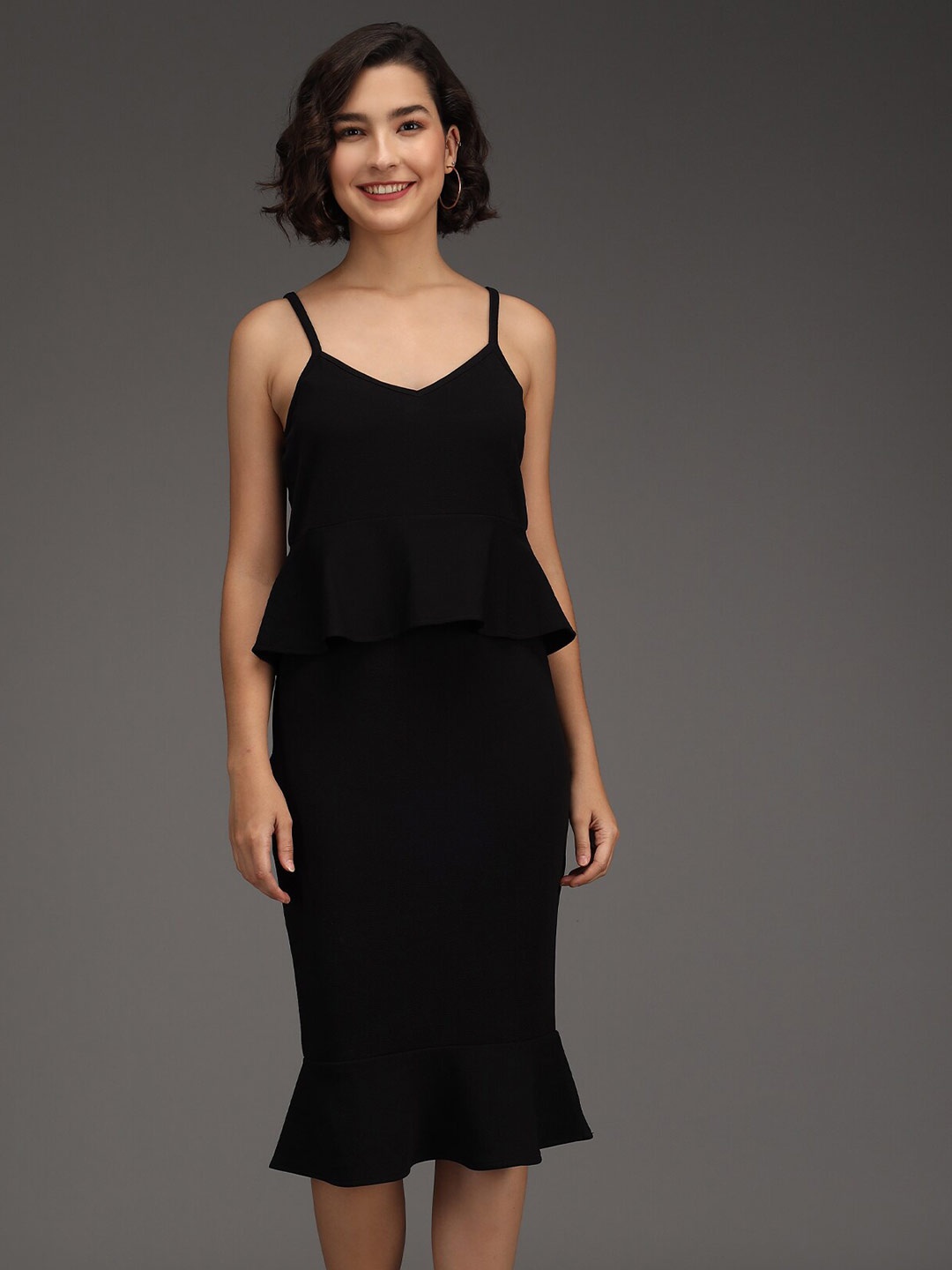 

ADDYVERO Black Sheath Dress