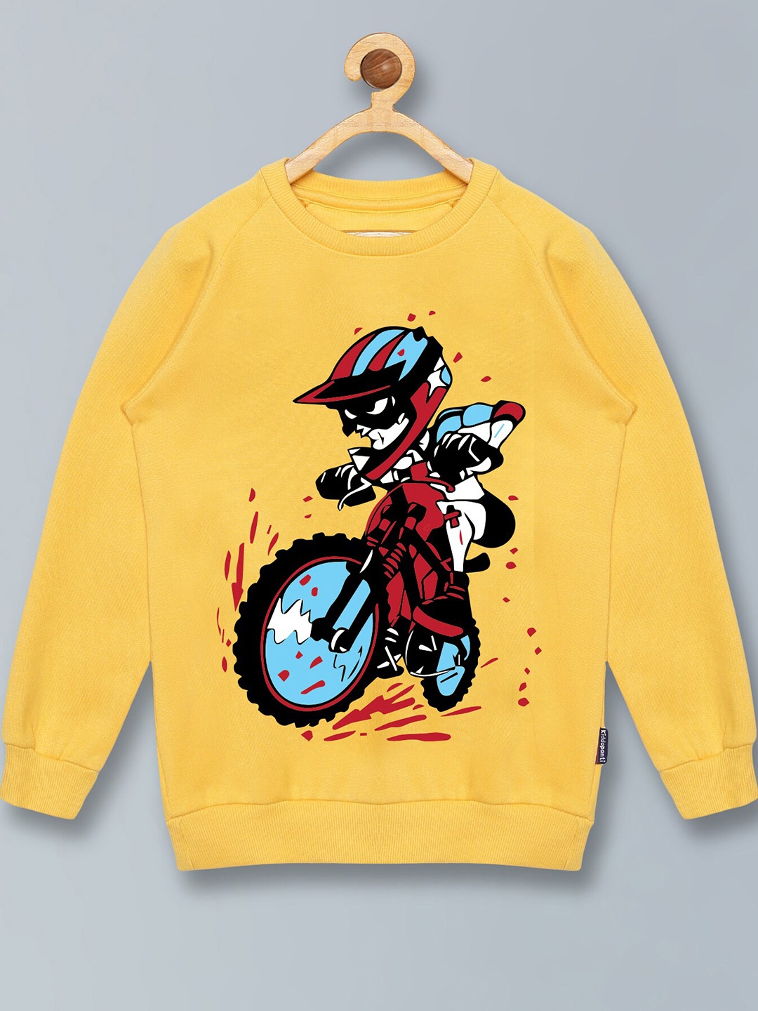 

KiddoPanti Boys Mustard Printed Sweatshirt