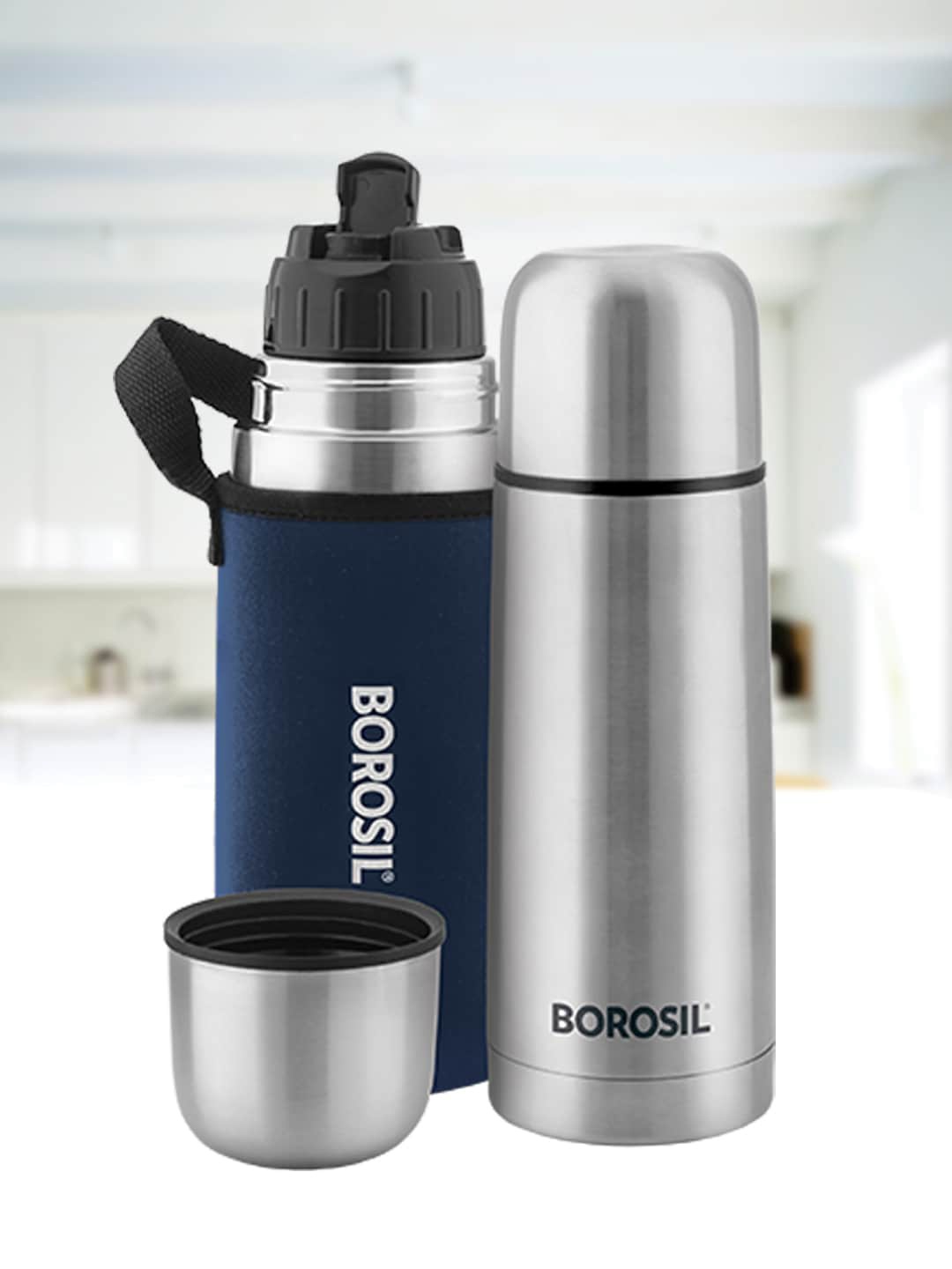 

BOROSIL Steel Thermo Vacuum Insulated 24hrs Hot & Cold Flask Water Bottle 350ml