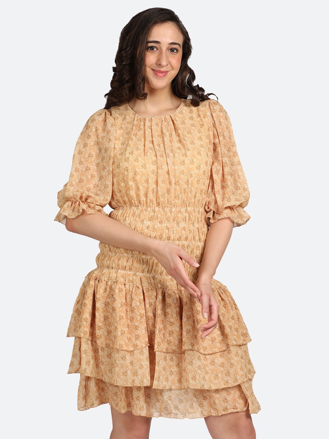 

BOLDMISS Layered Chiffon Dress, Na
