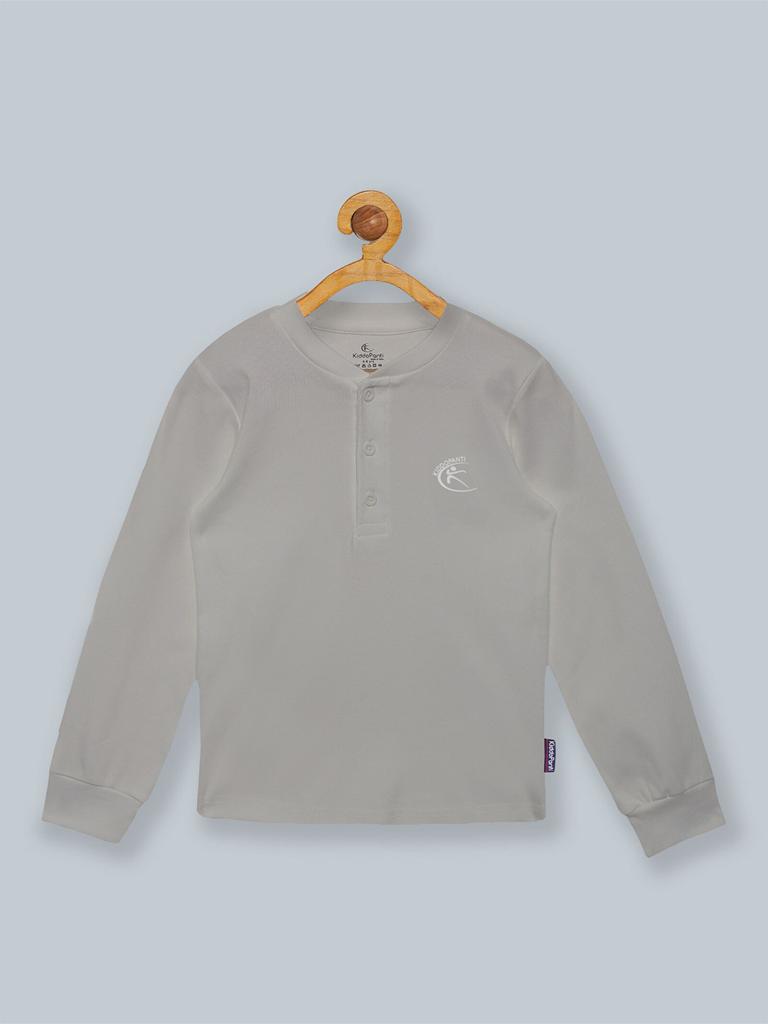 

KiddoPanti Kids Grey Henley Neck T-shirt