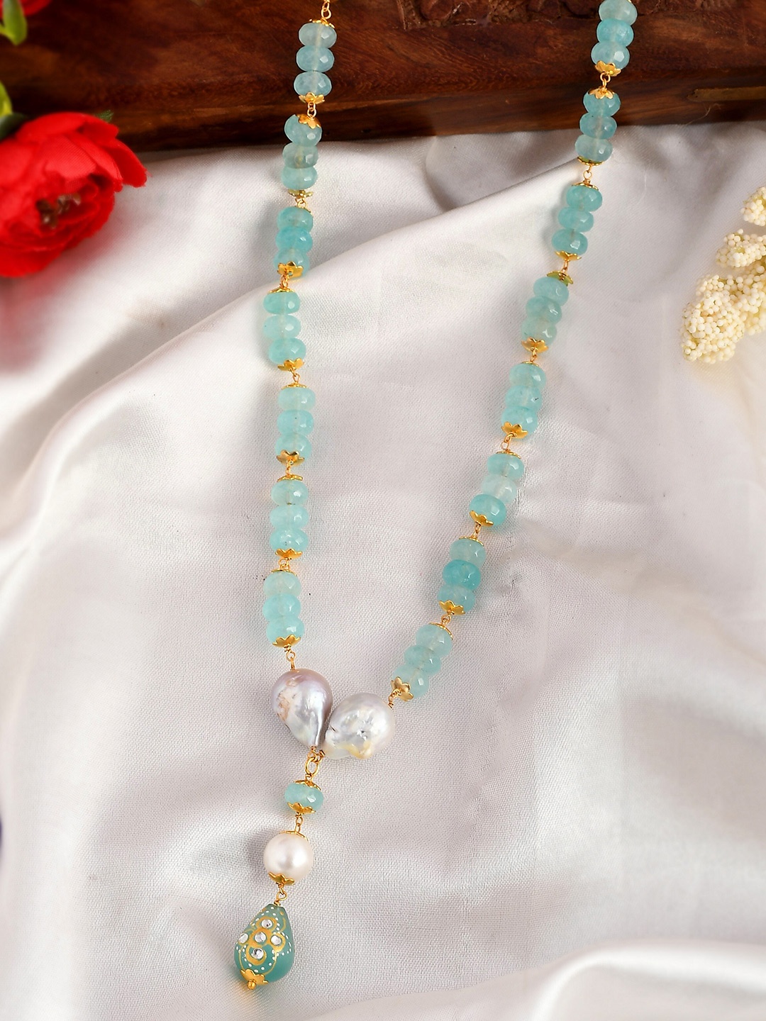 

DASTOOR Gold-Toned & Blue Brass Gold-Plated Necklace