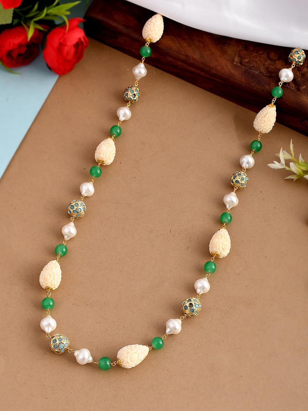 

DASTOOR Gold-Plated & White Brass Necklace