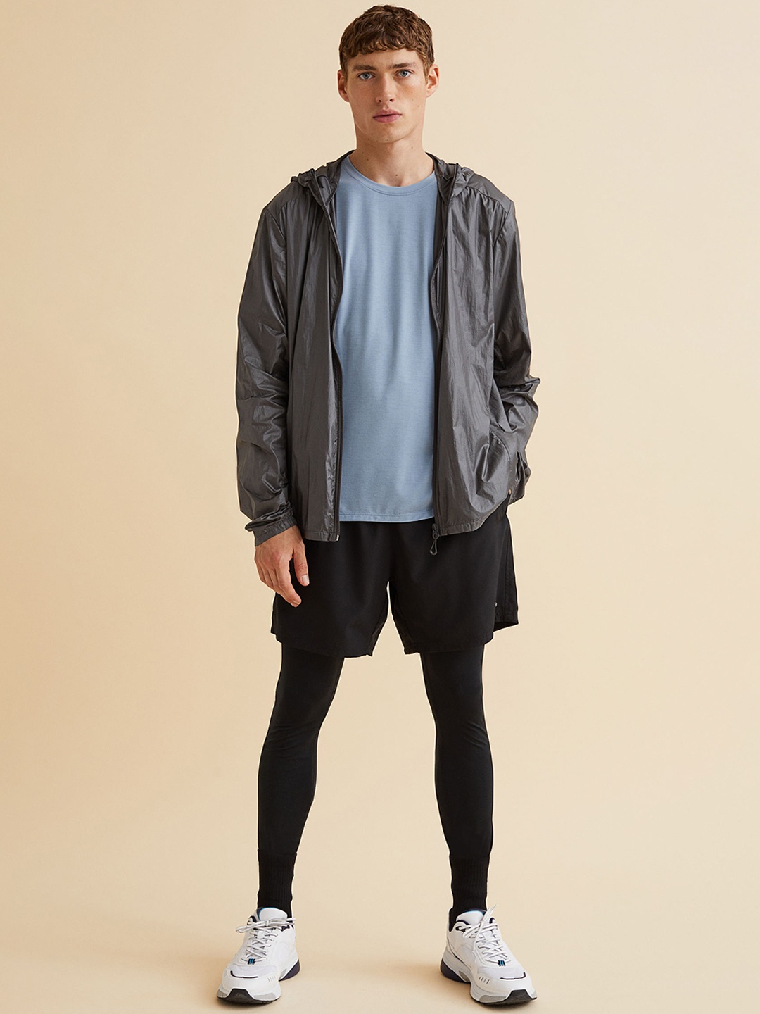 

H&M Men Black Solid Sports tights