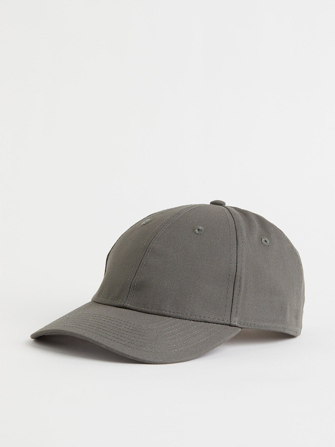 

H&M Men Green Solid Cotton Twill Baseball Cap, Grey
