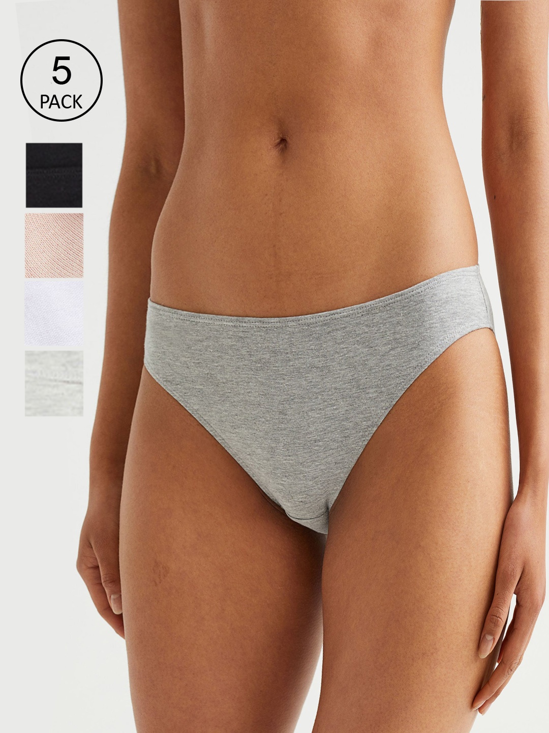 

H&M 10-Pack Cotton Bikini Briefs, Black