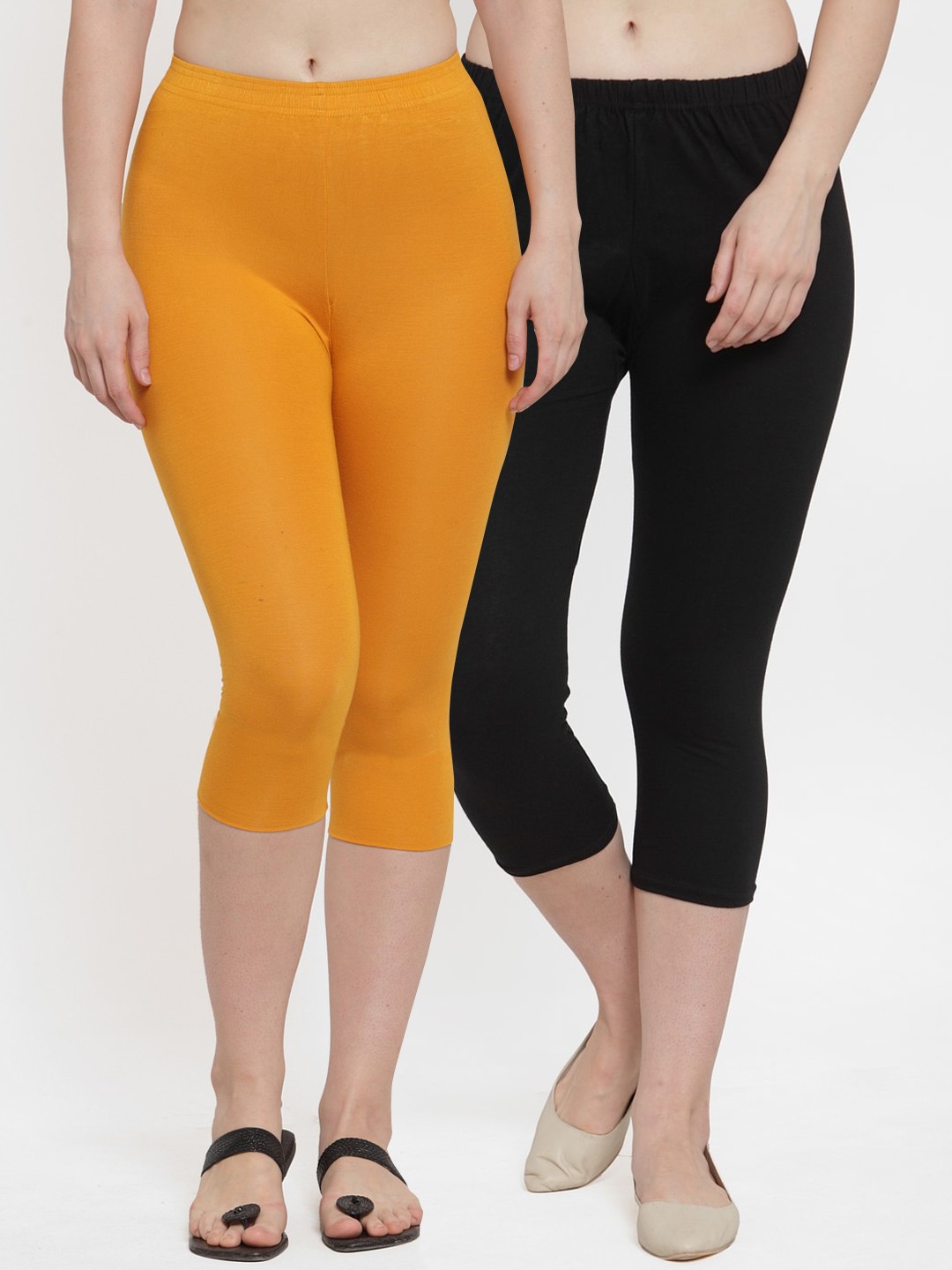 

GRACIT Women Pack of 2 Black Capris