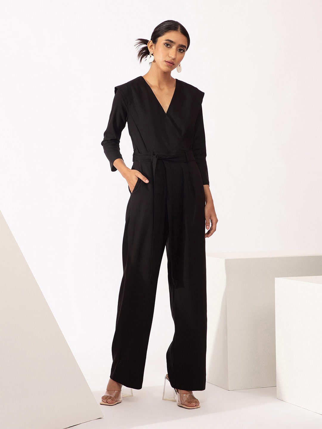

20Dresses Women Black Solid Basic Jumpsuit