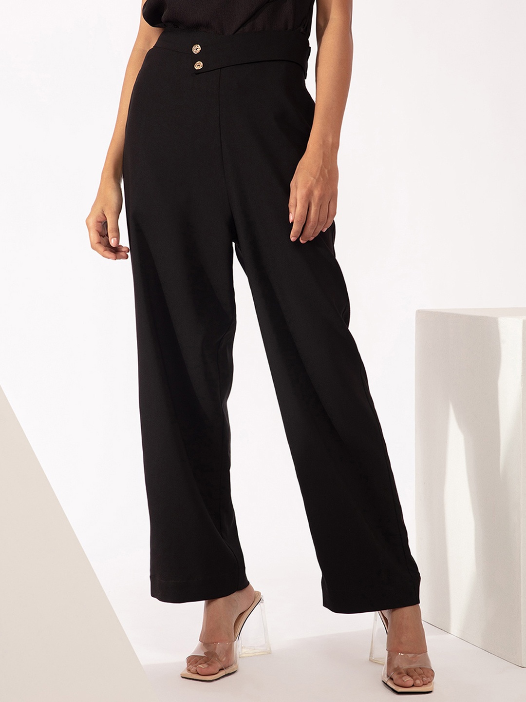 

20Dresses Women Black High-Rise Trousers