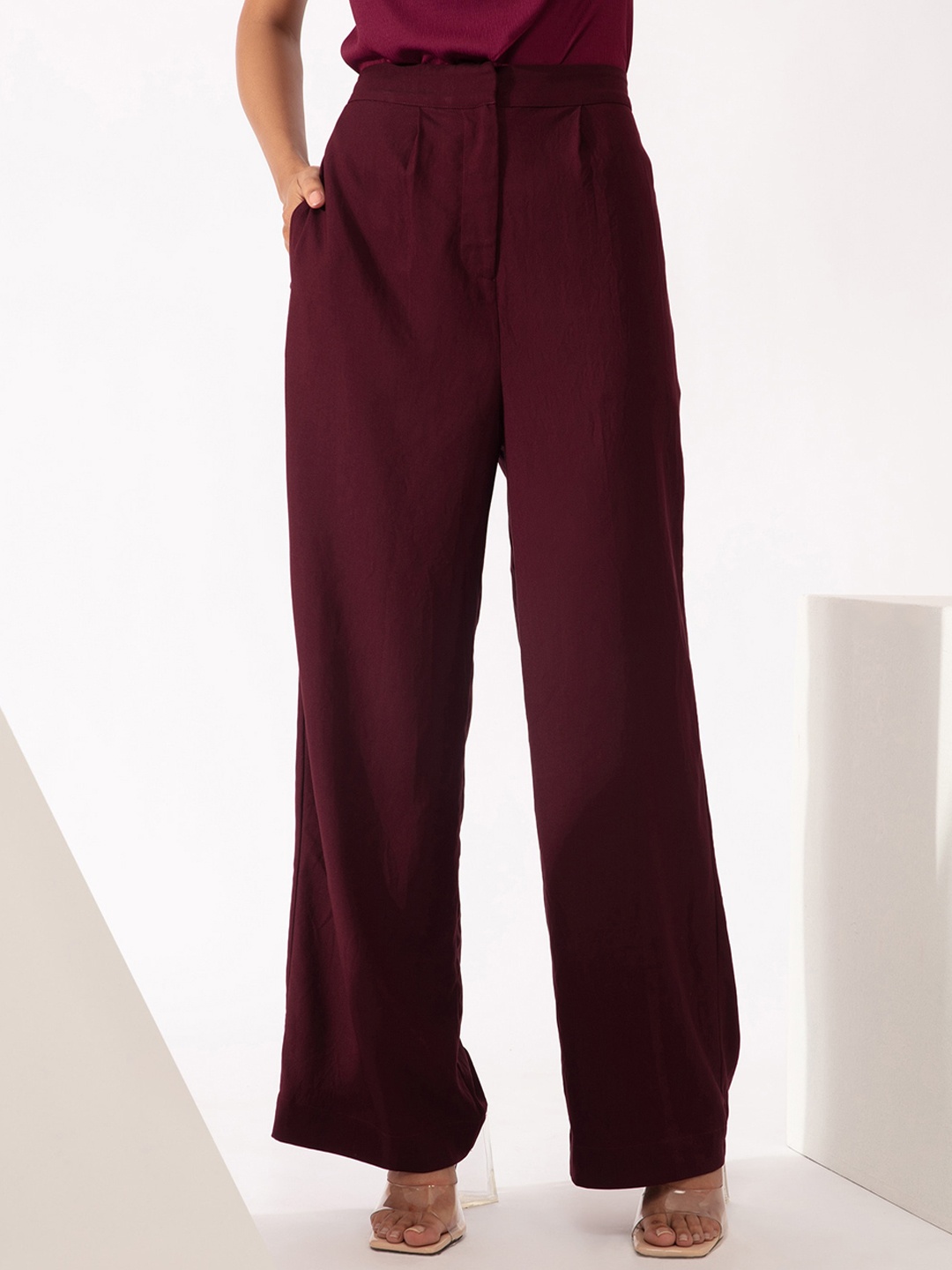 

20Dresses Women Maroon Loose Fit Trousers