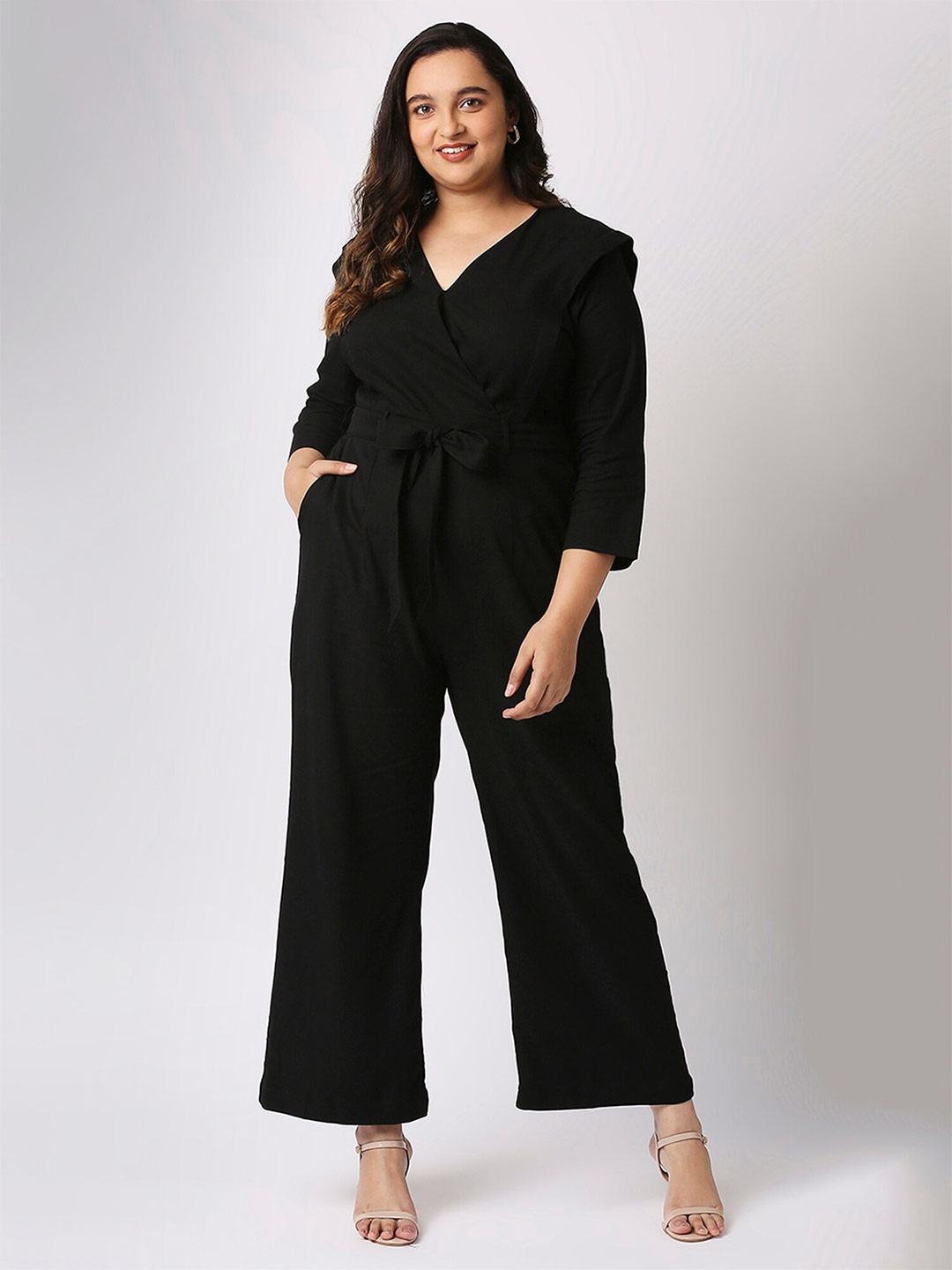 

20Dresses Women Black V Neck Basic Jumpsuit