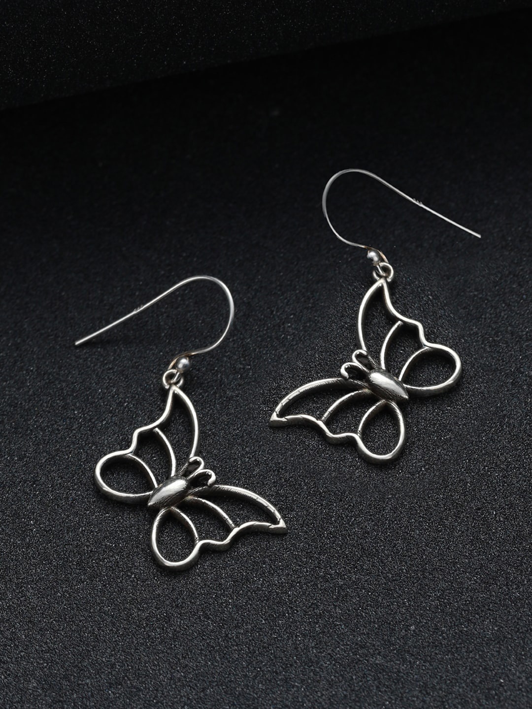 

Jazz and Sizzle 925 Sterling Silver Oxidised Butterfly Shape Drop Earrings