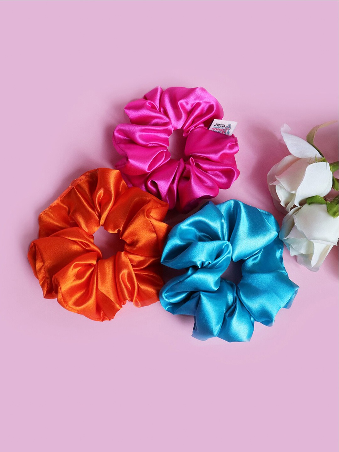 

Soho Boho Studio Women Set of 3 Ponytail Holders, Orange