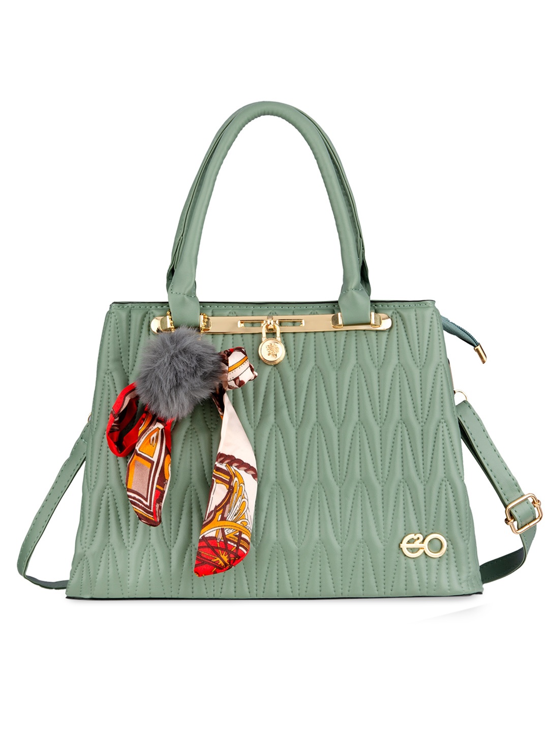 

E2O Green Textured PU Structured Handheld Bag