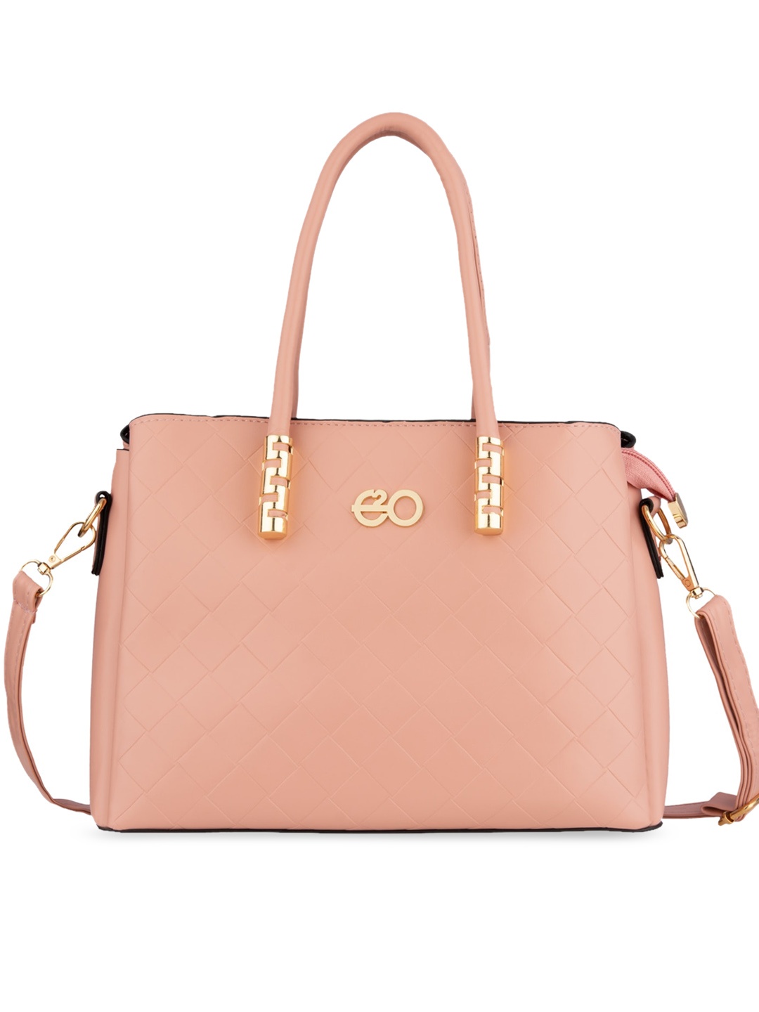 

E2O Pink PU Structured Handheld Bag with Quilted