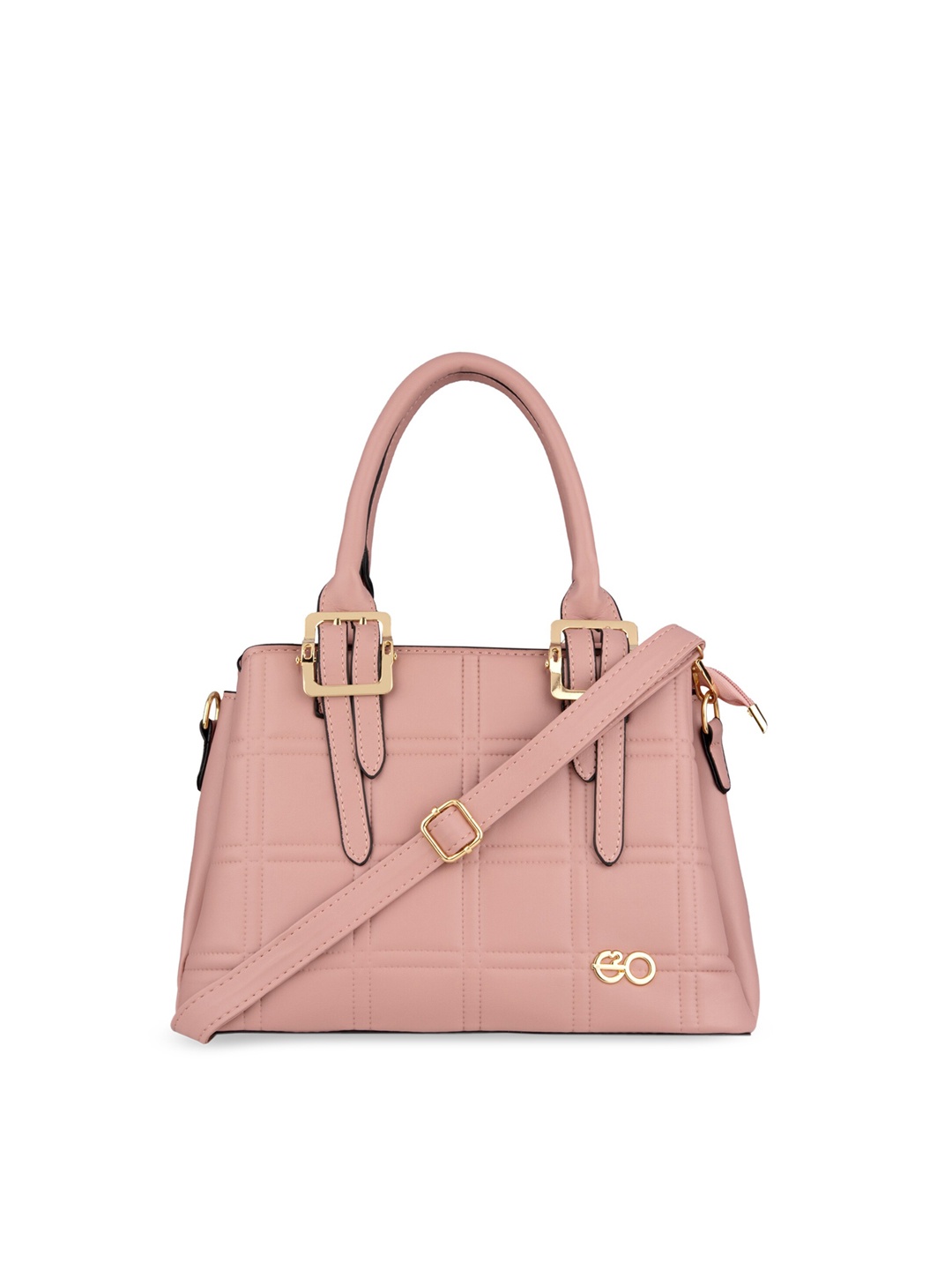 

E2O Women Pink PU Structured Handheld Bag