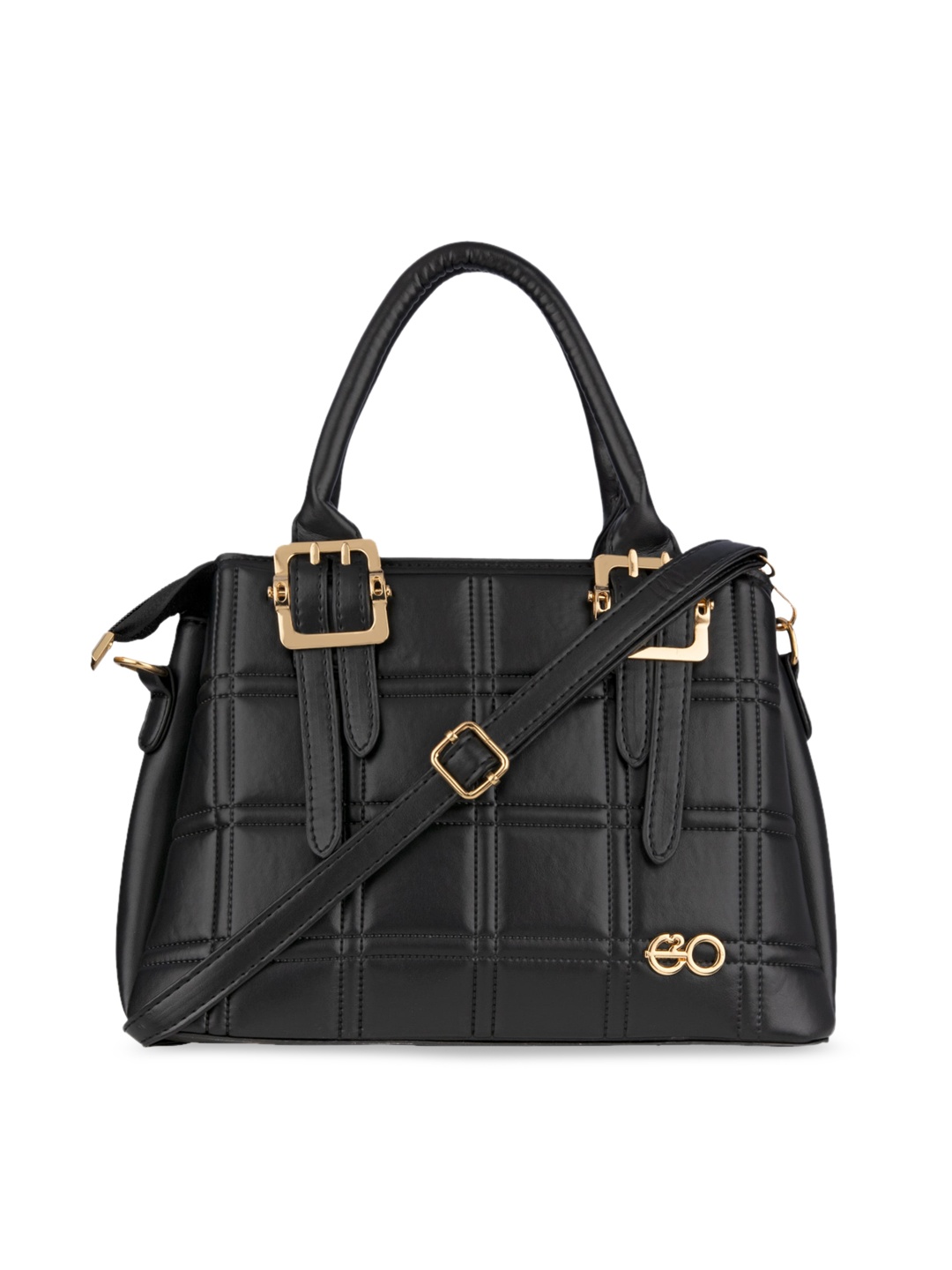 

E2O Black Textured Structured Handheld Bag