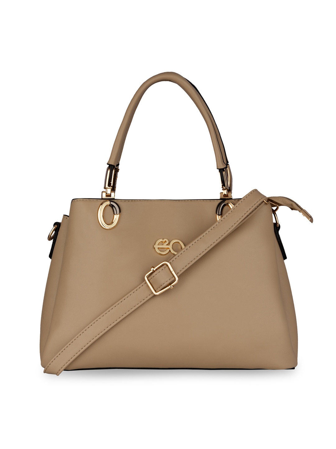 

E2O Women Beige Structured Handheld Bag