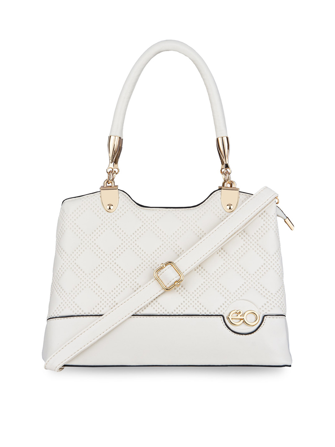 

E2O White Textured PU Structured Handheld Bag