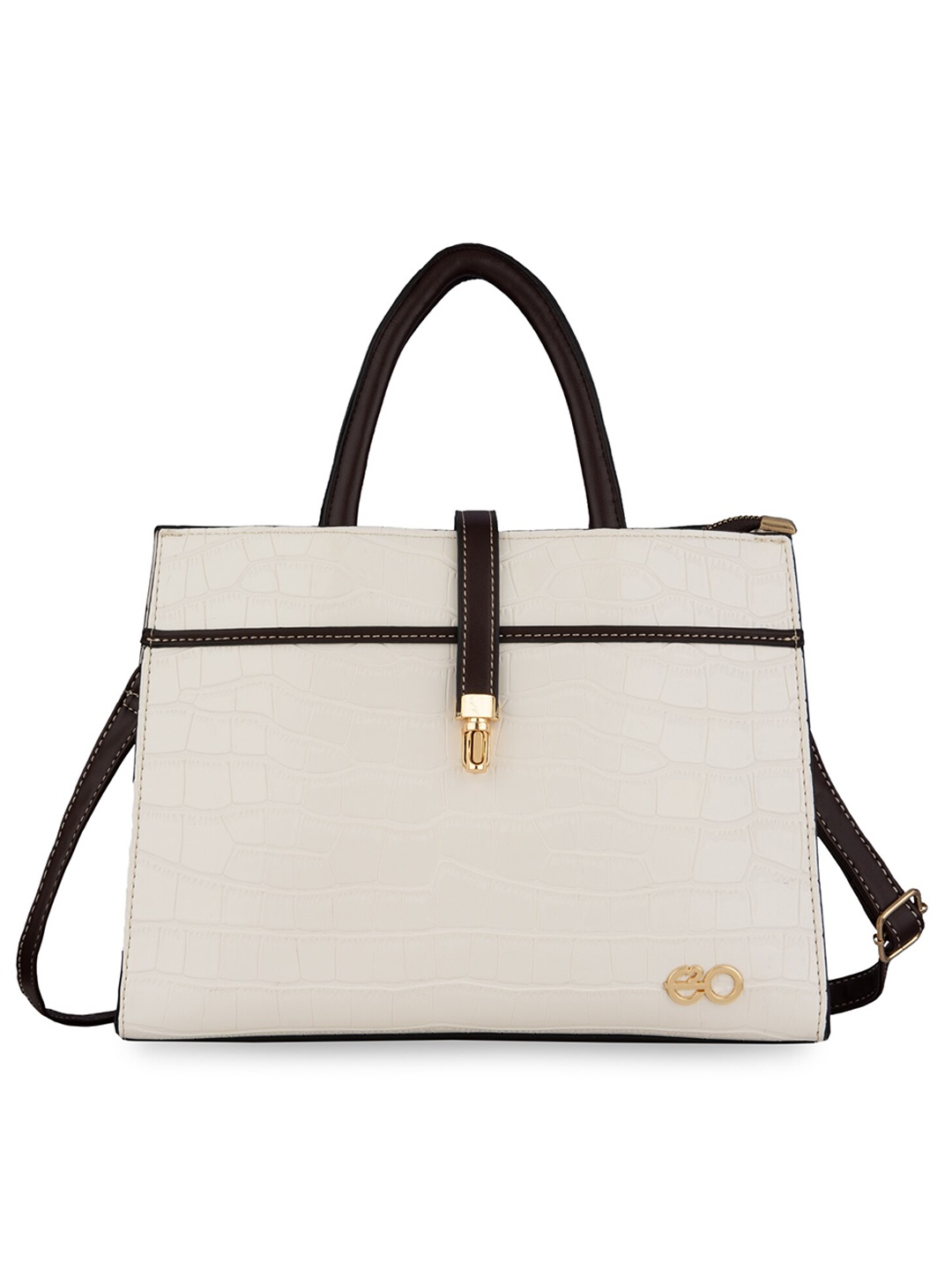 

E2O White PU Structured Handheld Bag