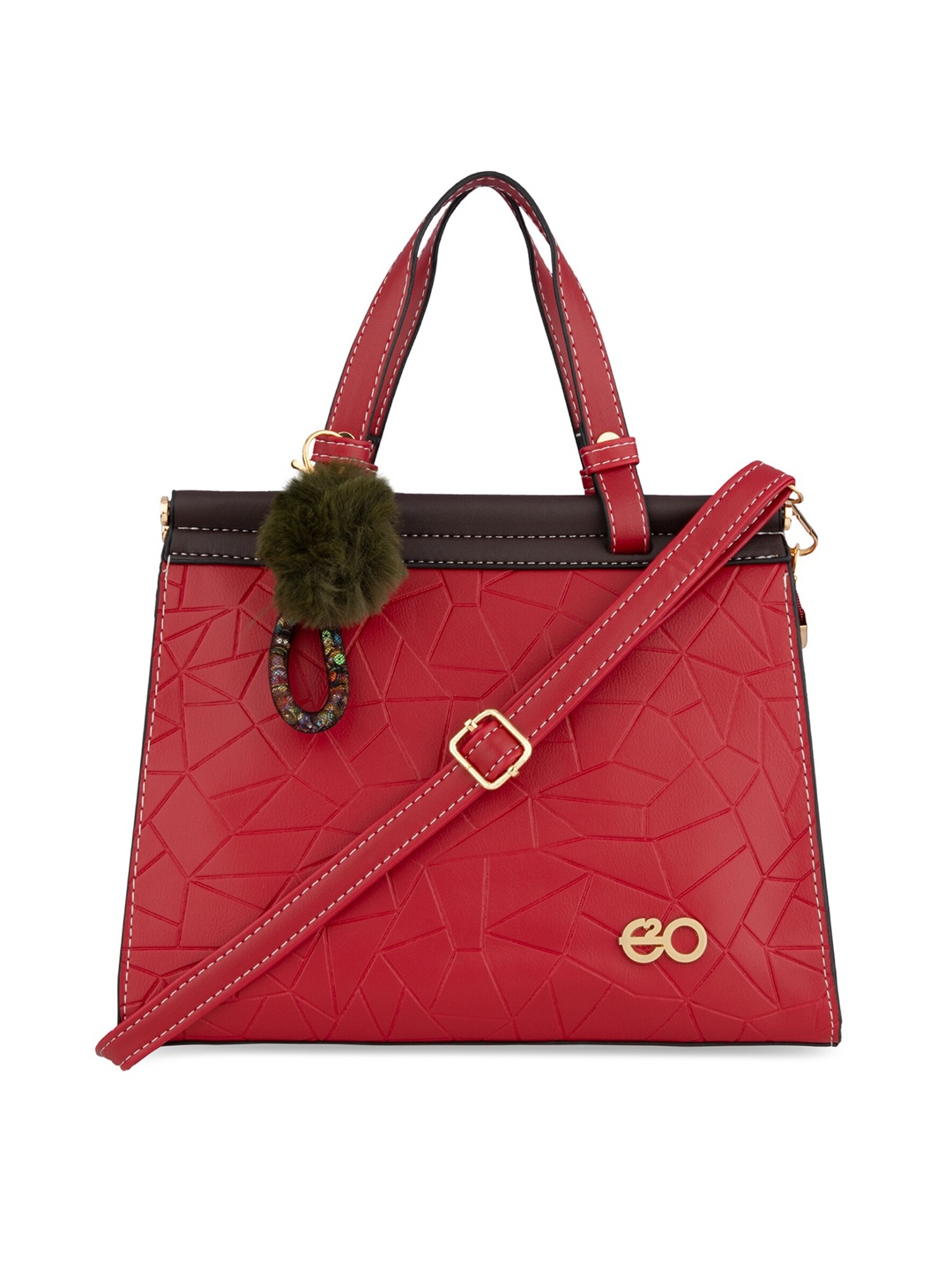 

E2O Red Textured Structured Handheld Bag
