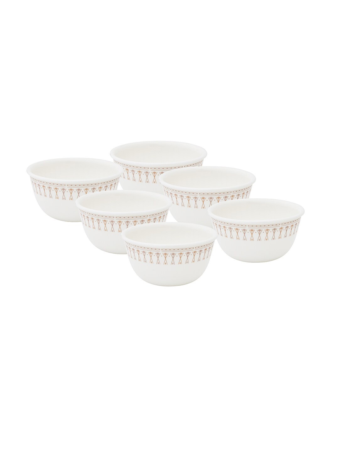 

Corelle White & Brown 6 Pieces Floral Printed Glossy Bowls