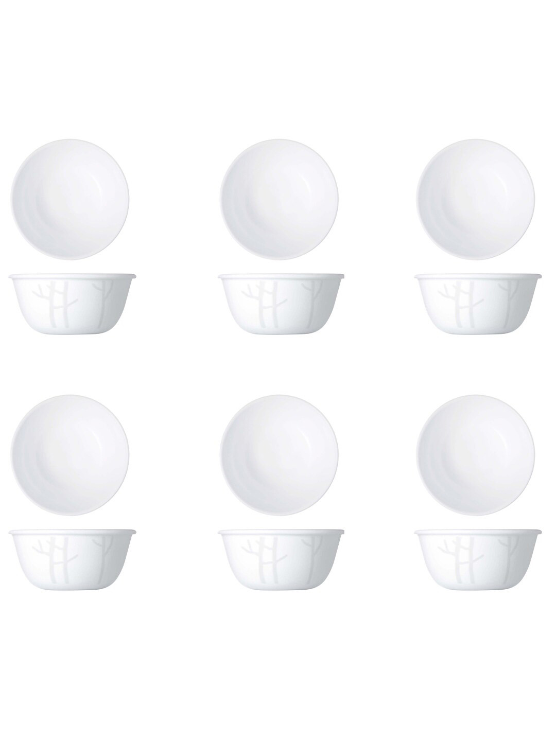 

Corelle White Set Of 6 Dishwasher And Microwave Safe Pieces Printed Glossy Bowls