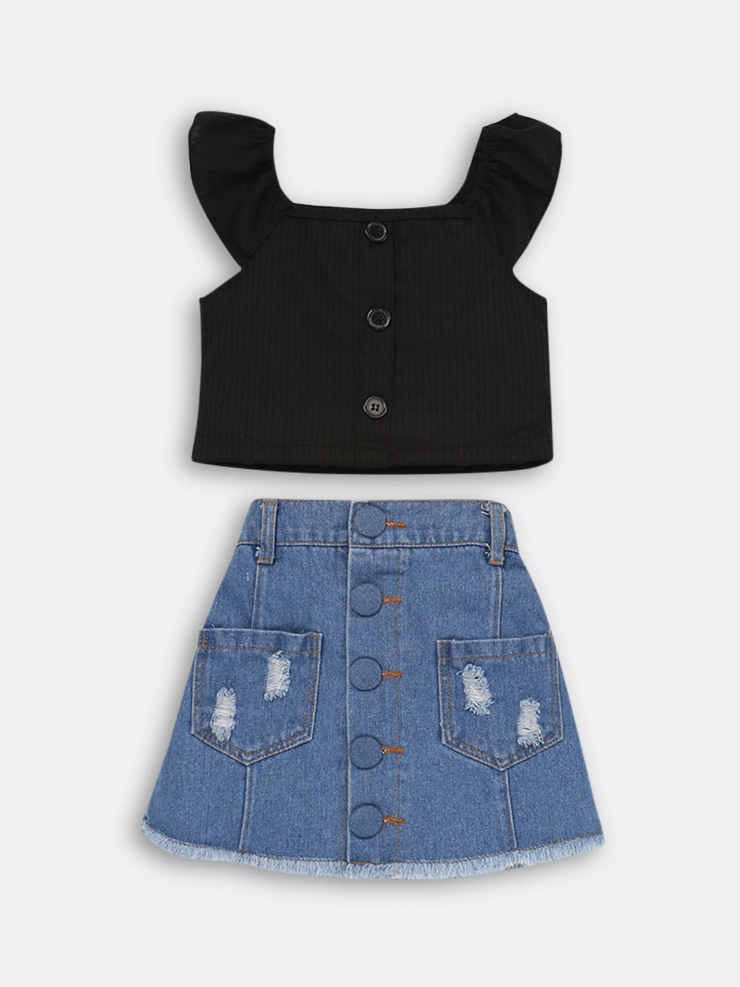 

Hopscotch Girls Black And Blue Clothing Set