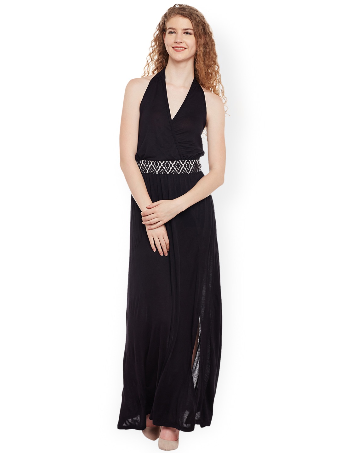 

Belle Fille Women Black Solid Maxi Dress