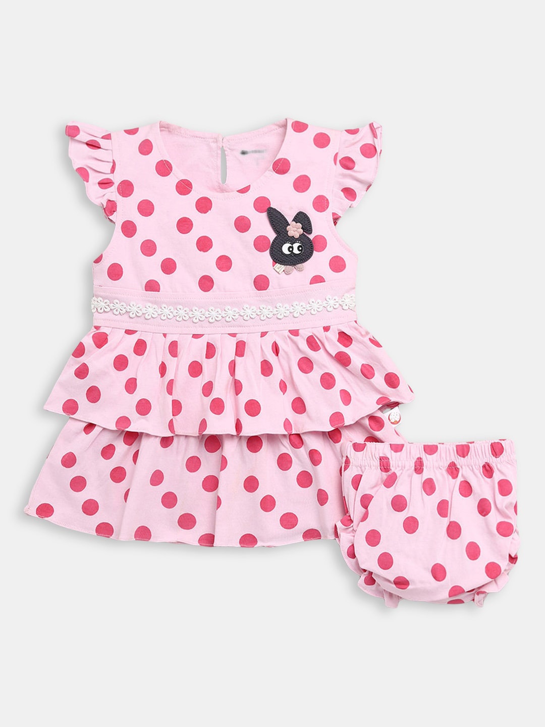 

Hopscotch Girls Pink & Red Printed Top with Shorts