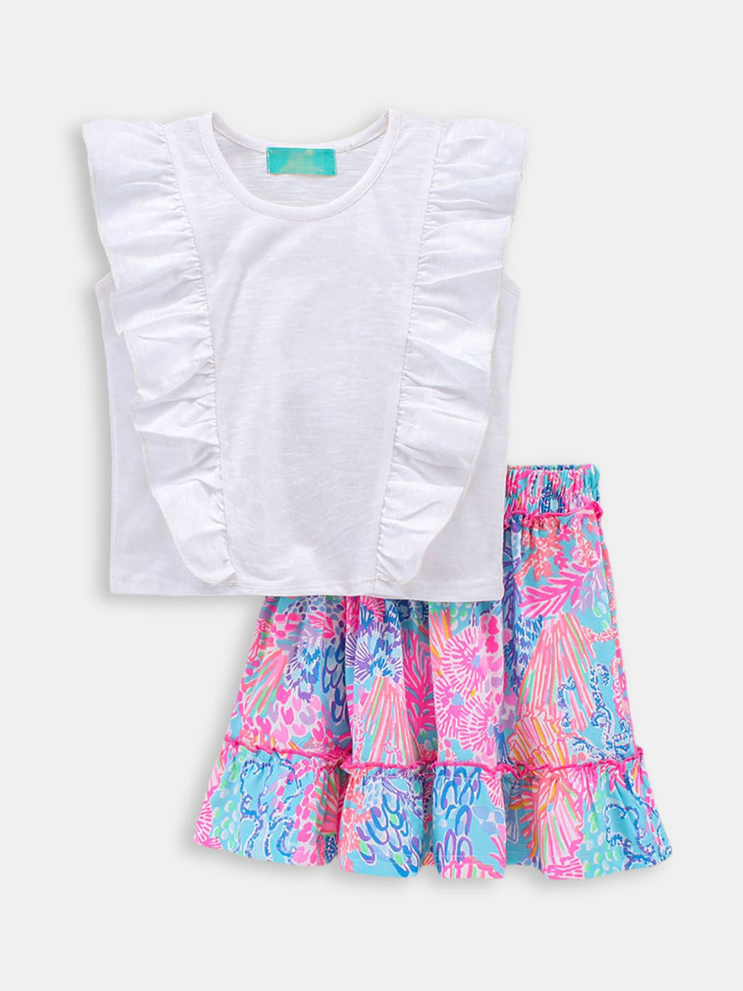 

Hopscotch Girls Pink & Blue Top with Skirt