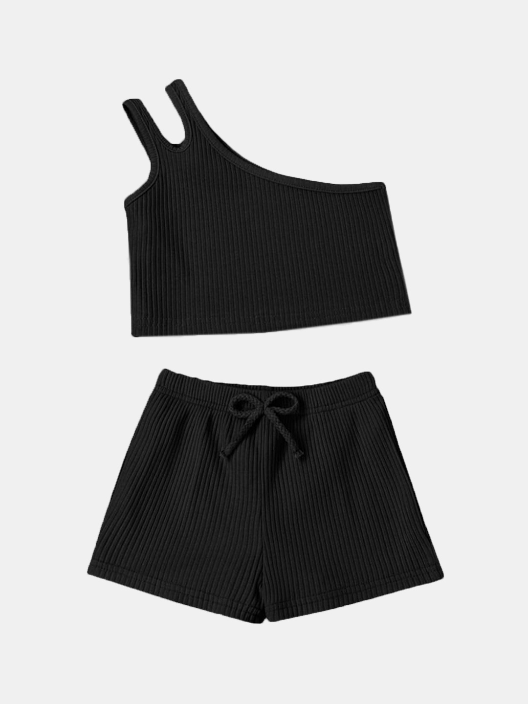 

Hopscotch Girls Black Solid Top with Shorts