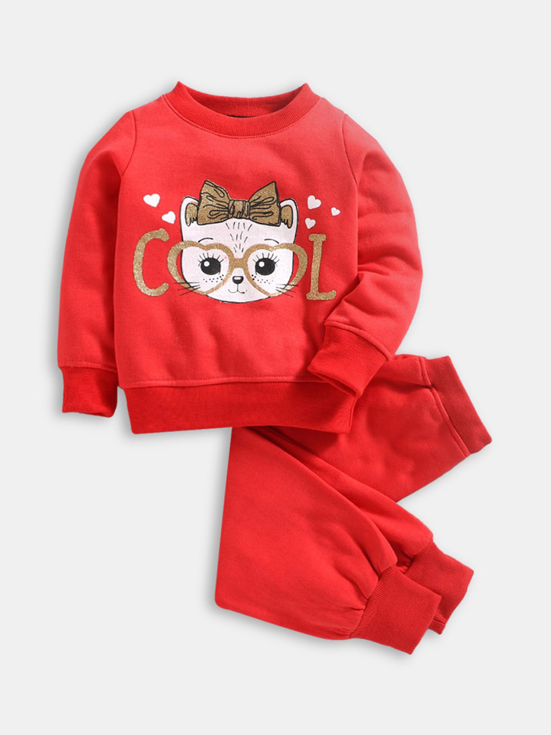 

Hopscotch Girls Coral & White Printed T-shirt with Trousers