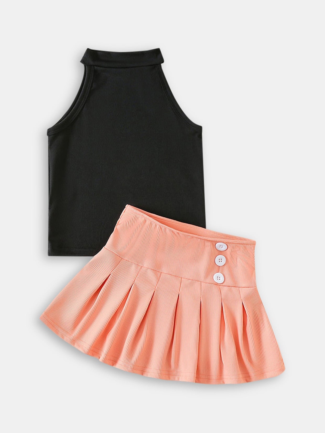 

Hopscotch Girls Black & Pink Top with Skirt