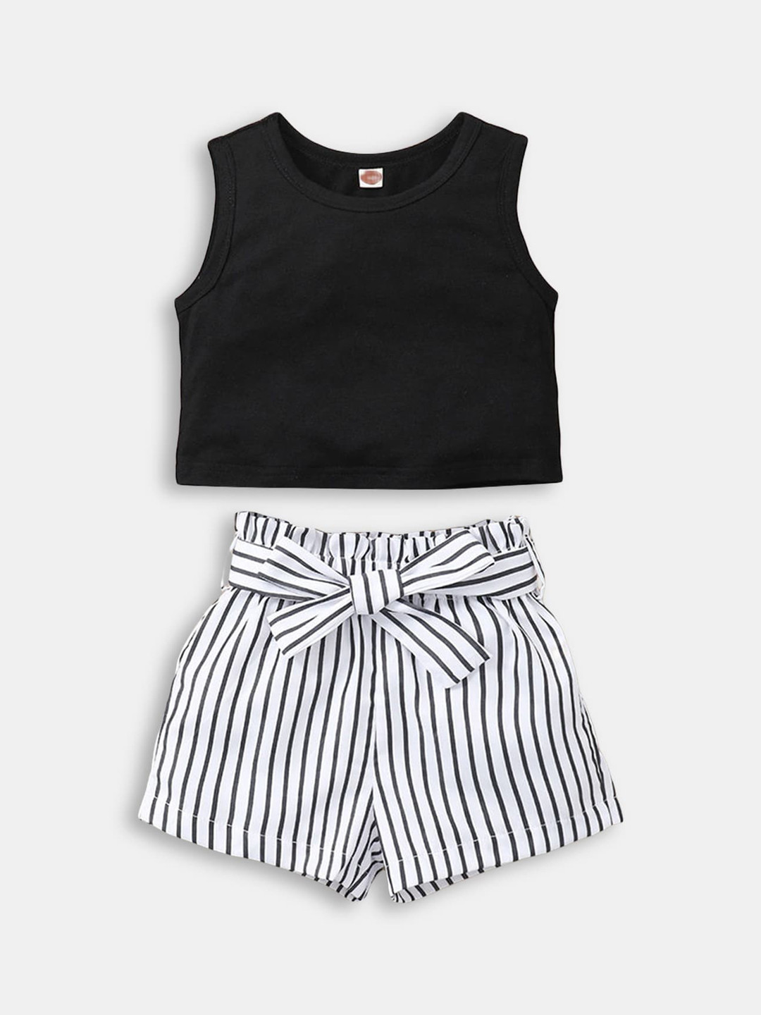 

Hopscotch Girls Black & Off White Top with Shorts