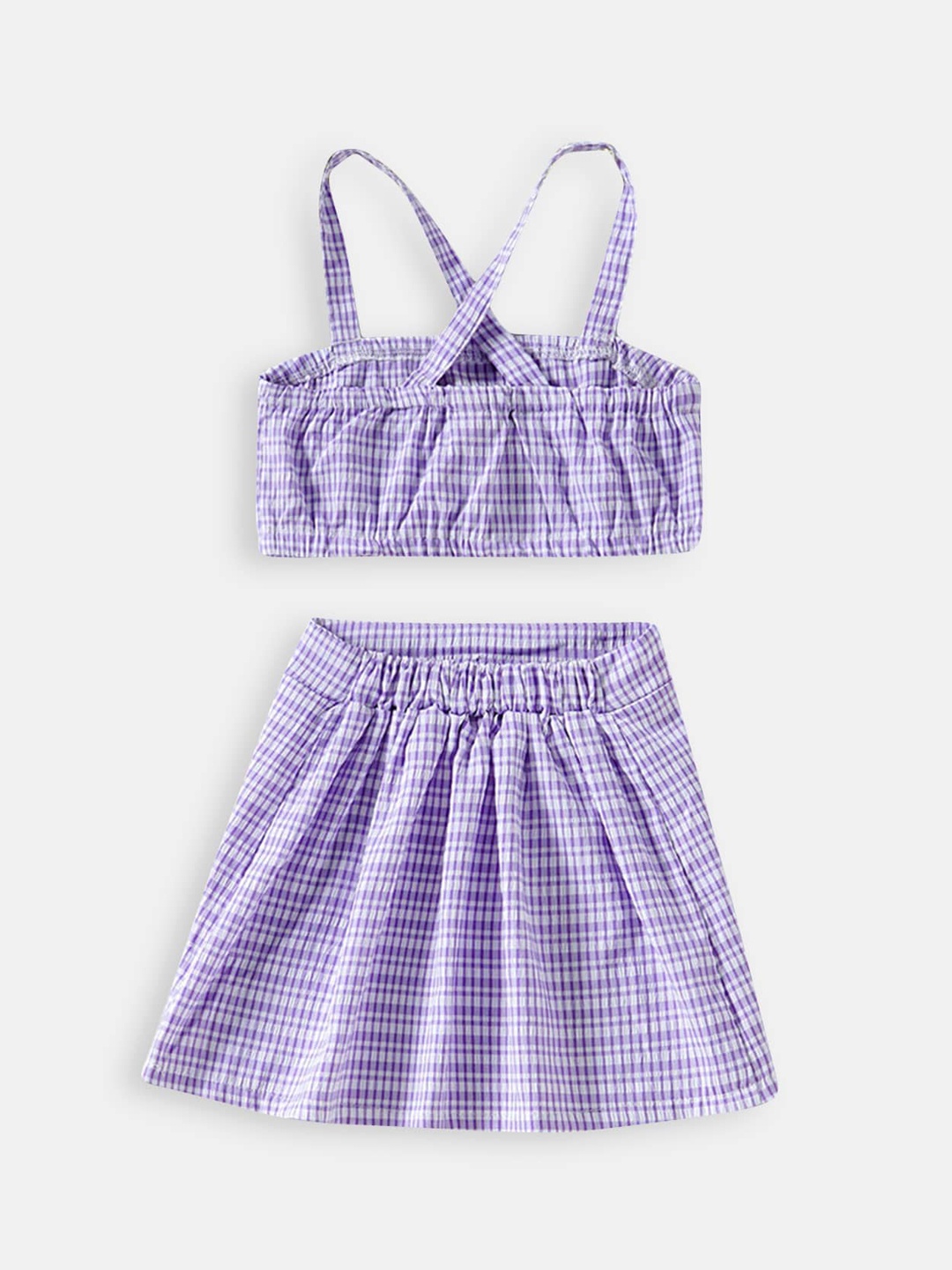 

Hopscotch Girls Lavender & White Checked Top with Skirt