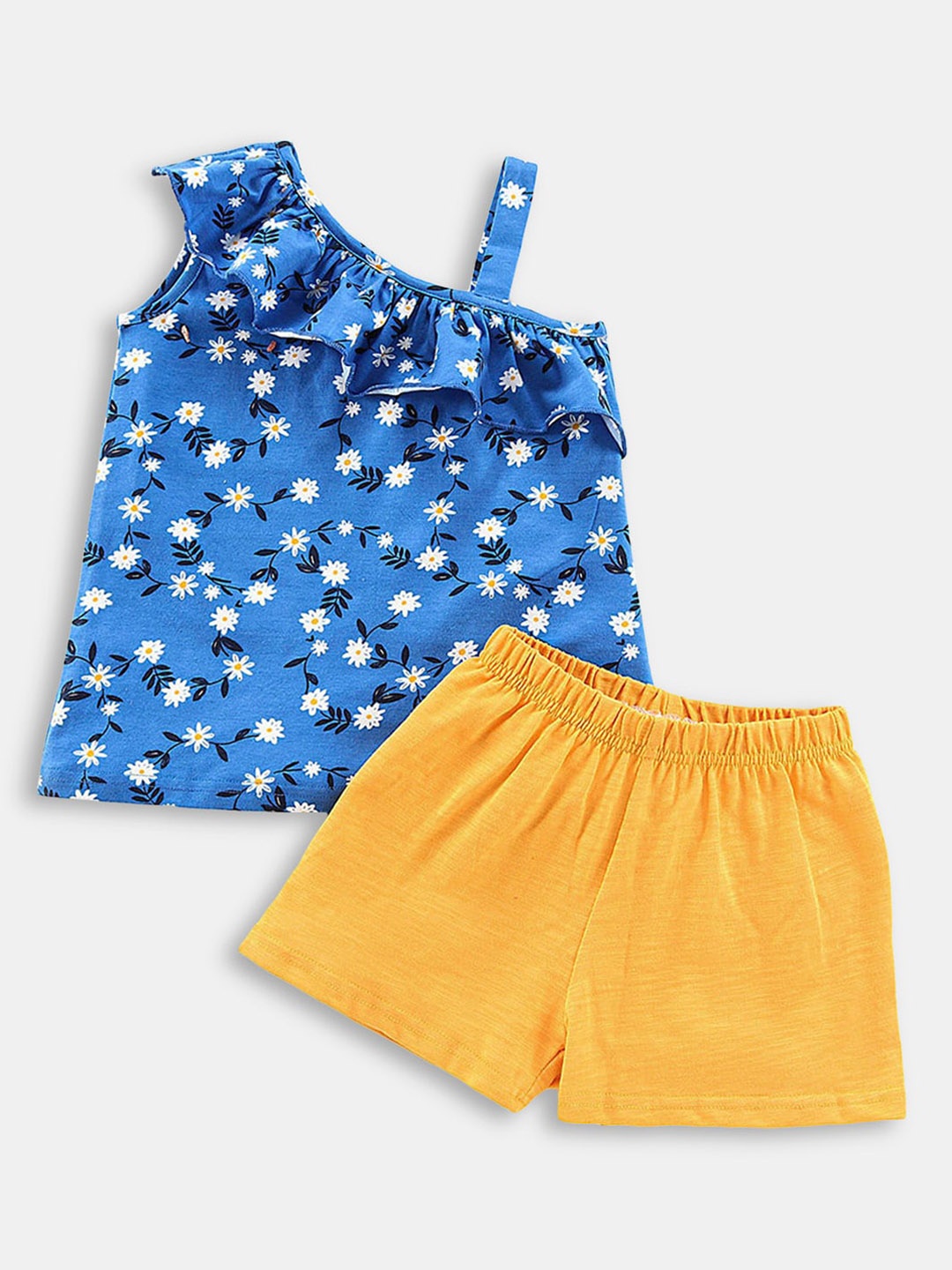 

Hopscotch Girls Blue & Yellow Top with Shorts