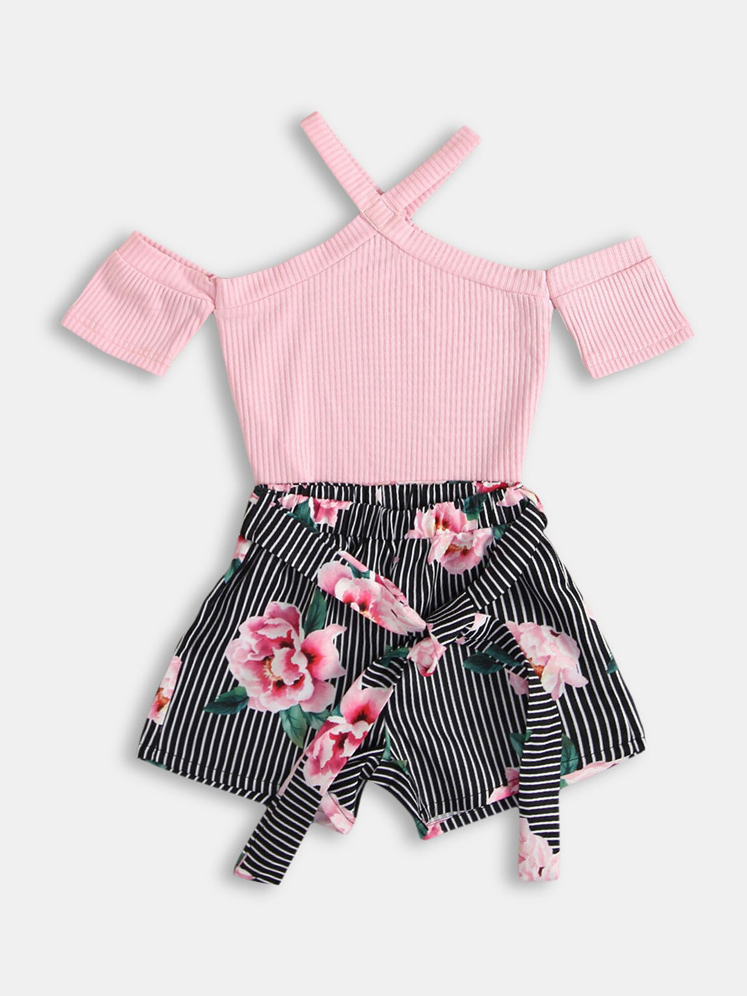 

Hopscotch Girls Pink & Black Top with Shorts