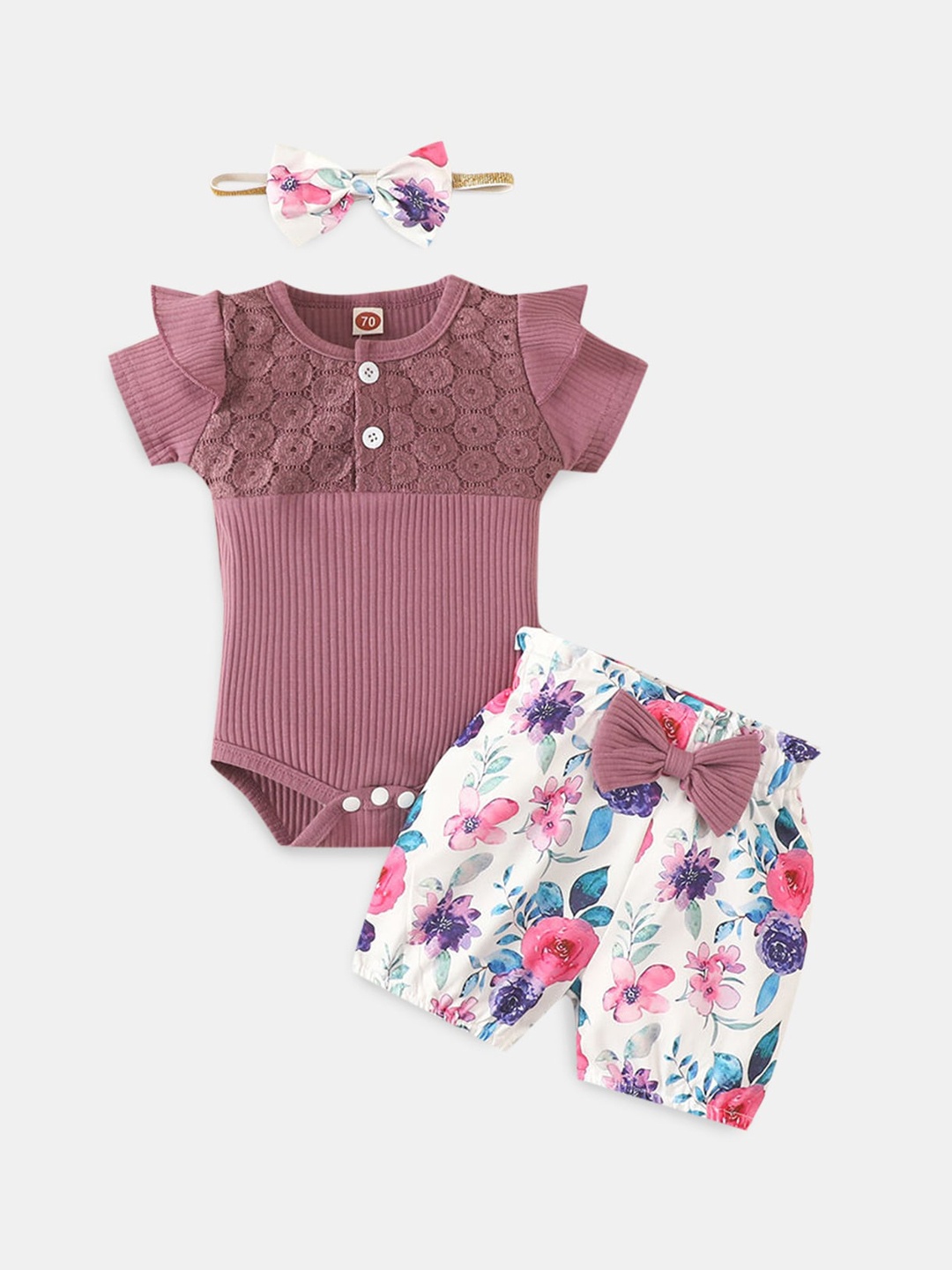 

Hopscotch Girls Pink & White Top with Shorts