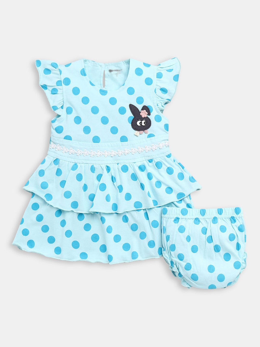 

Hopscotch Girls Blue & White Printed Top with Shorts