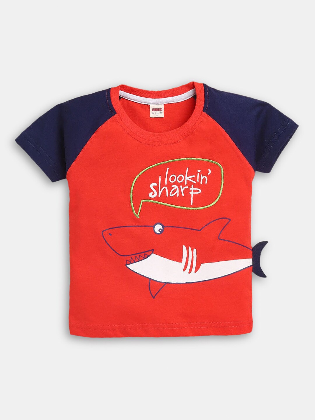 

Hopscotch Boys Orange Animal Printed Applique T-shirt