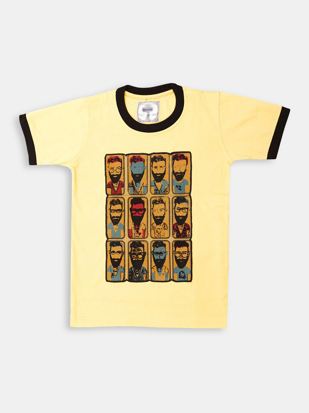 

Hopscotch Boys Yellow Printed T-shirt